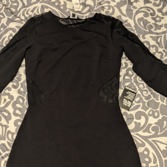 NWT Express black mesh bodycon dress - Picture 3 of 4